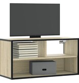 vidaXL Tv-meubel 80x31x39,5 cm bewerkt hout metaal sonoma eikenkleurig
