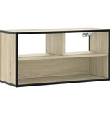 vidaXL Tv-meubel 80x31x39,5 cm bewerkt hout metaal sonoma eikenkleurig
