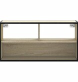 vidaXL Tv-meubel 80x31x39,5 cm bewerkt hout metaal sonoma eikenkleurig