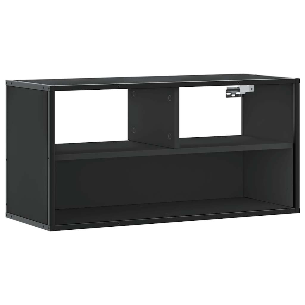 vidaXL Tv-meubel 80x31x39,5 cm bewerkt hout en metaal zwart
