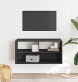vidaXL Tv-meubel 80x31x39,5 cm bewerkt hout en metaal zwart