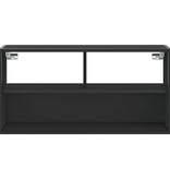 vidaXL Tv-meubel 80x31x39,5 cm bewerkt hout en metaal zwart