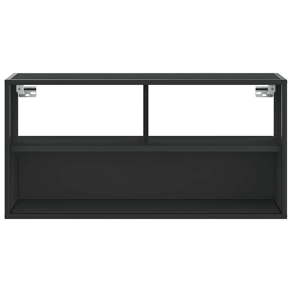vidaXL Tv-meubel 80x31x39,5 cm bewerkt hout en metaal zwart
