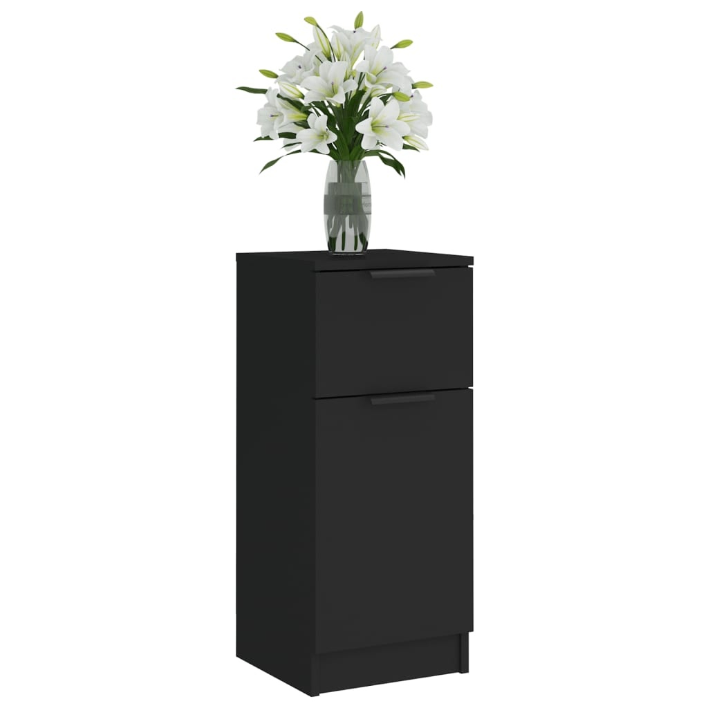 vidaXL Dressoirs 2 st 30x30x70 cm bewerkt hout zwart
