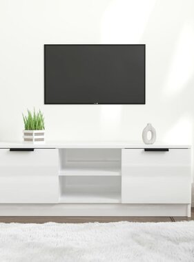 vidaXL Tv-meubel 102x35x36,5 cm bewerkt hout hoogglans wit