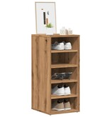 vidaXL Schoenenkasten 2 st 32x35x70 cm bewerkt hout artisanaal eiken