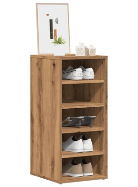 vidaXL Schoenenkasten 2 st 32x35x70 cm bewerkt hout artisanaal eiken