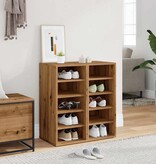 vidaXL Schoenenkasten 2 st 32x35x70 cm bewerkt hout artisanaal eiken