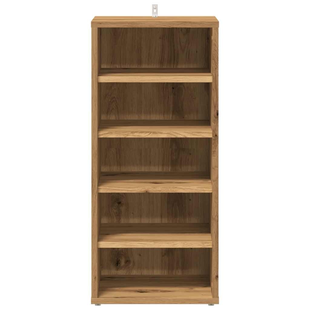 vidaXL Schoenenkasten 2 st 32x35x70 cm bewerkt hout artisanaal eiken