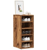 vidaXL Schoenenkasten 2 st 32x35x70 cm bewerkt hout oud houtkleurig