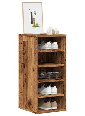 VidaXL Schoenenkasten 2 st 32x35x70 cm bewerkt hout oud houtkleurig