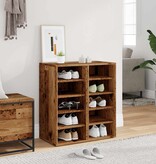vidaXL Schoenenkasten 2 st 32x35x70 cm bewerkt hout oud houtkleurig