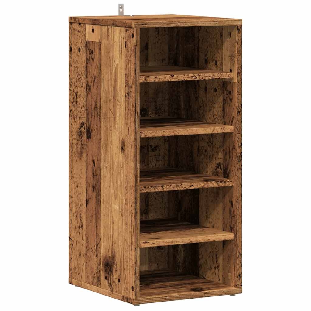 vidaXL Schoenenkast 32x35x70 cm bewerkt hout oud houtkleurig