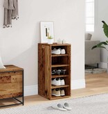 vidaXL Schoenenkast 32x35x70 cm bewerkt hout oud houtkleurig