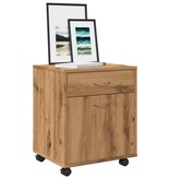 vidaXL Rolkast 45x38x54 cm bewerkt hout artisanaal eikenkleur