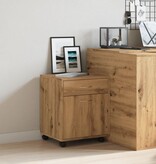 vidaXL Rolkast 45x38x54 cm bewerkt hout artisanaal eikenkleur
