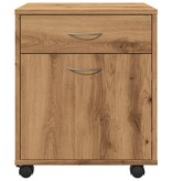 vidaXL Rolkast 45x38x54 cm bewerkt hout artisanaal eikenkleur