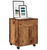 vidaXL Kast verrijdbaar 45x38x54 cm bewerkt hout oud houtkleurig