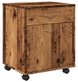 vidaXL Kast verrijdbaar 45x38x54 cm bewerkt hout oud houtkleurig