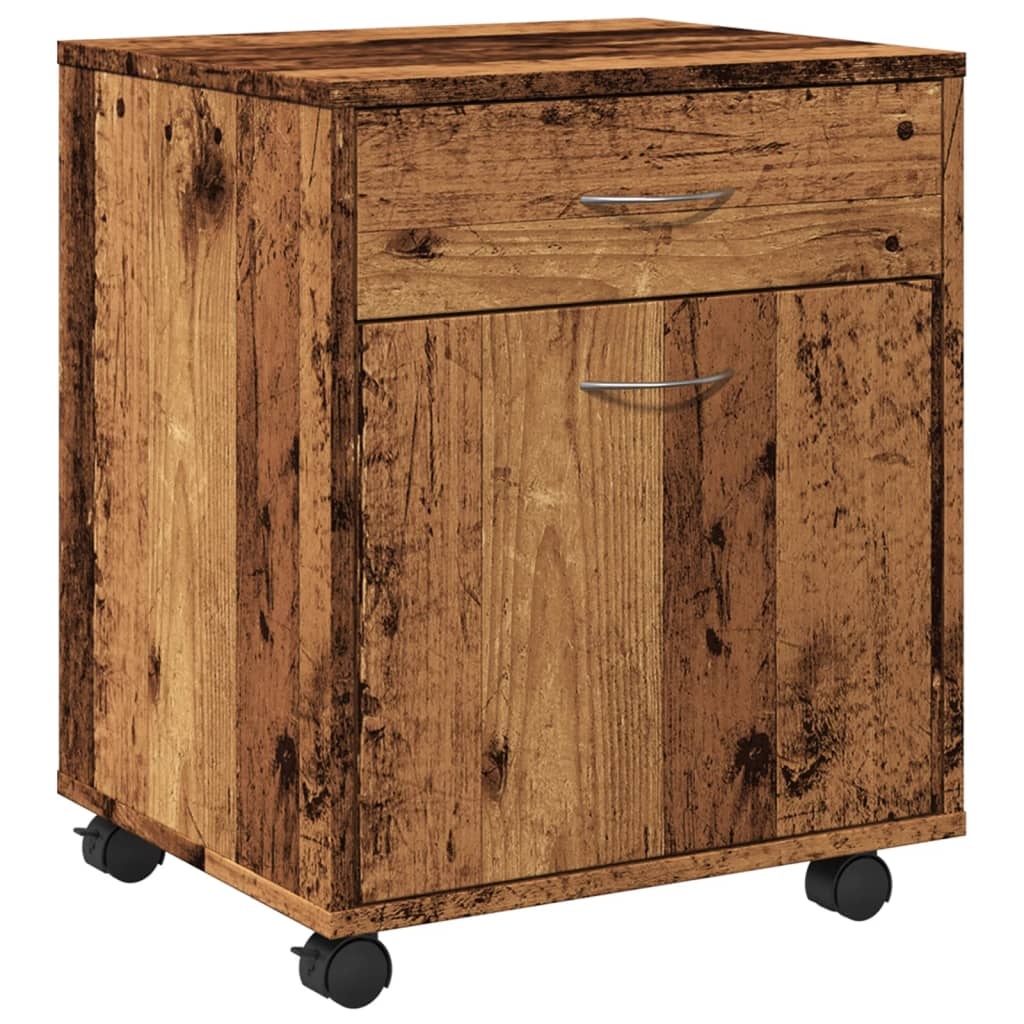 vidaXL Kast verrijdbaar 45x38x54 cm bewerkt hout oud houtkleurig