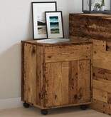 vidaXL Kast verrijdbaar 45x38x54 cm bewerkt hout oud houtkleurig