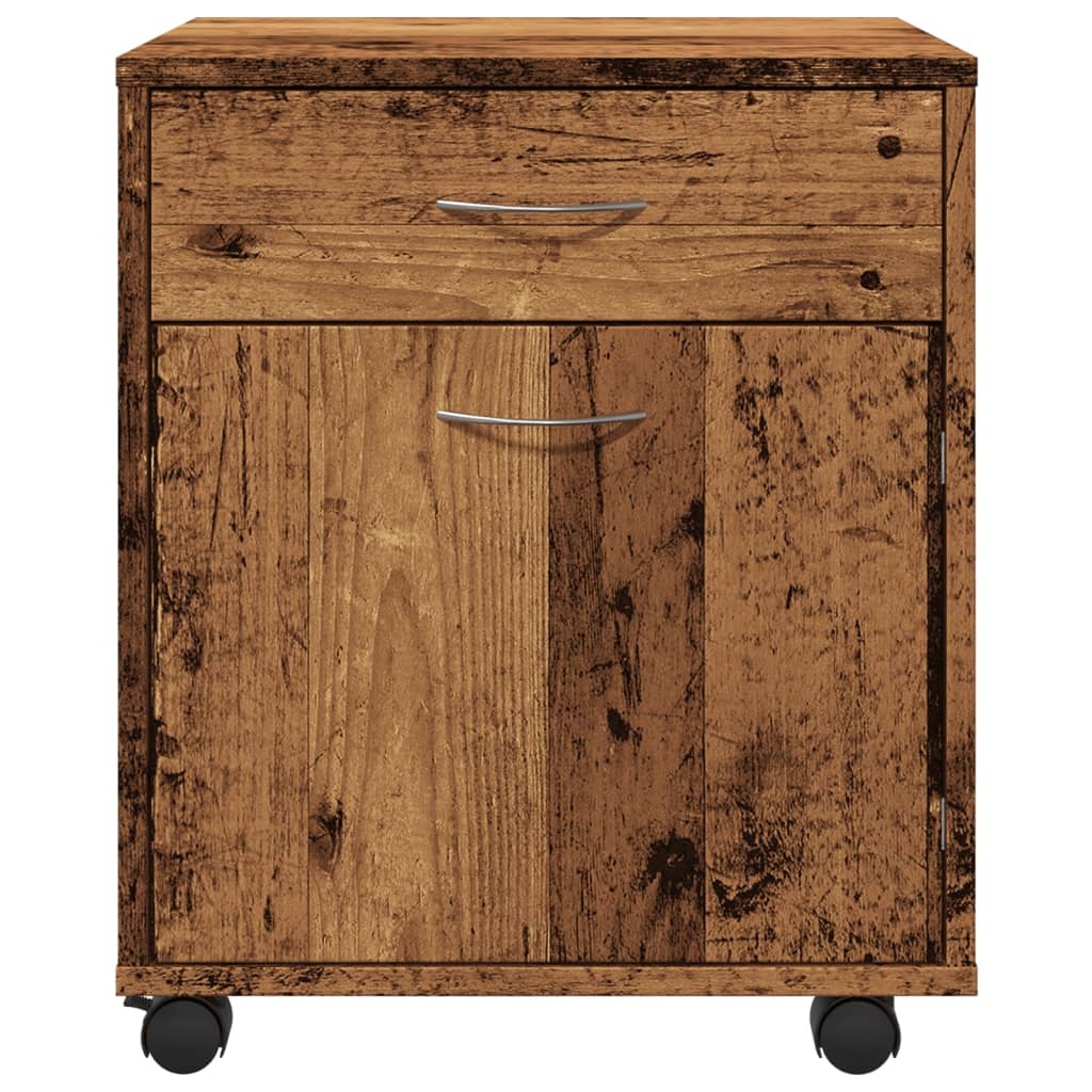 vidaXL Kast verrijdbaar 45x38x54 cm bewerkt hout oud houtkleurig