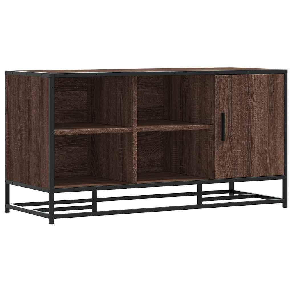 vidaXL Schoenenbank 100x40x53,5 cm bewerkt hout en metaal bruin eiken