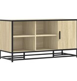 vidaXL Schoenenbank 100x40x53,5 cm bewerkt hout en metaal sonoma eiken