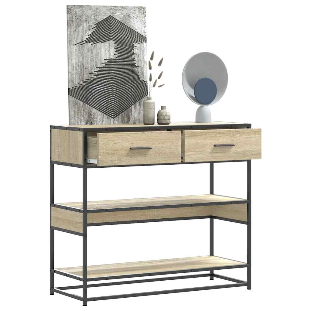 vidaXL Wandtafel 90x35x80 cm bewerkt hout sonoma eikenkleurig