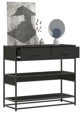 VidaXL Wandtafel 90x35x80 cm bewerkt hout zwart