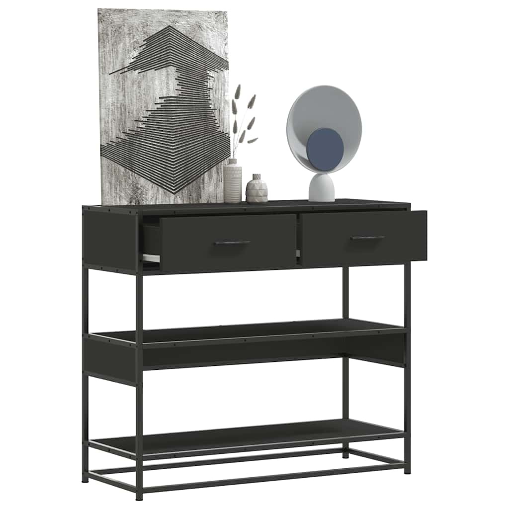 vidaXL Wandtafel 90x35x80 cm bewerkt hout zwart