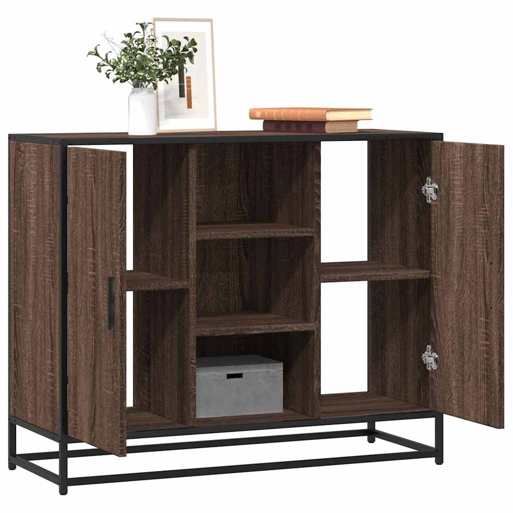 vidaXL Dressoir 92x35x76 cm bewerkt hout bruin eikenkleurig