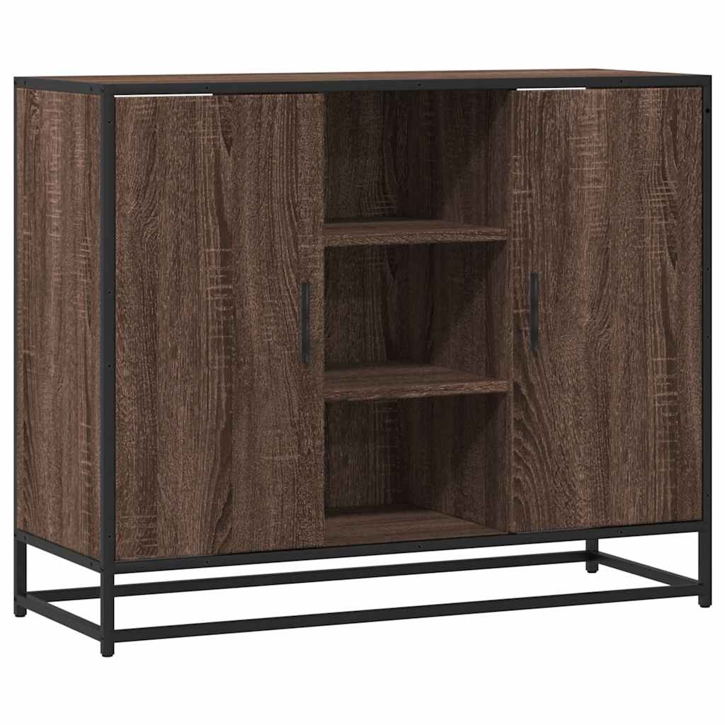 vidaXL Dressoir 92x35x76 cm bewerkt hout bruin eikenkleurig