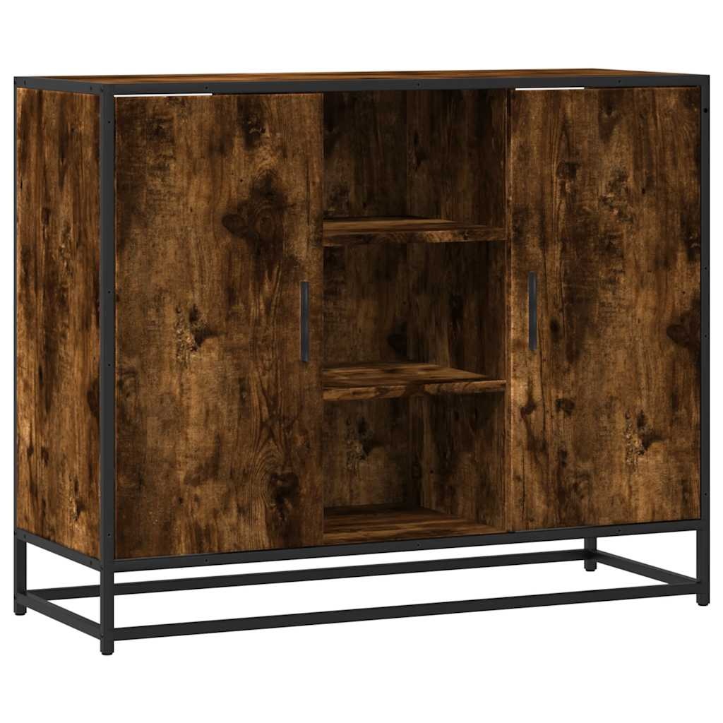 vidaXL Dressoir 92x35x76 cm bewerkt hout gerookt eikenkleurig