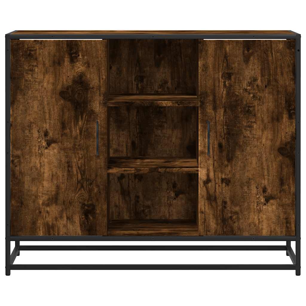 vidaXL Dressoir 92x35x76 cm bewerkt hout gerookt eikenkleurig