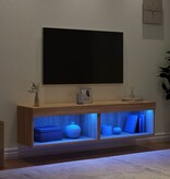 vidaXL Tv-meubels met LED-verlichting 2 st 60x30x30 cm sonoma eiken