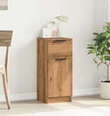 vidaXL Dressoir 30x30x70 cm bewerkt hout artisanaal eikenkleur