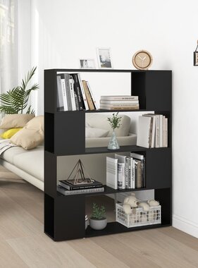 VidaXL Boekenkast/kamerscherm 100x24x124 cm zwart