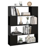 vidaXL Boekenkast/kamerscherm 100x24x124 cm zwart