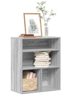VidaXL Boekenkast 60x30x71,5 cm bewerkt hout grijs sonoma eikenkleurig