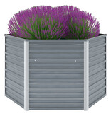 vidaXL Plantenbak verhoogd 129x129x77 cm gegalvaniseerd staal grijs