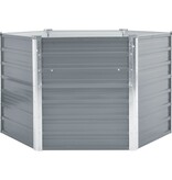 vidaXL Plantenbak verhoogd 129x129x77 cm gegalvaniseerd staal grijs