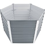 vidaXL Plantenbak verhoogd 129x129x77 cm gegalvaniseerd staal grijs