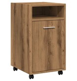 VidaXL Kast met wielen 33x38x60 cm bewerkt hout artisanaal eikenkleur