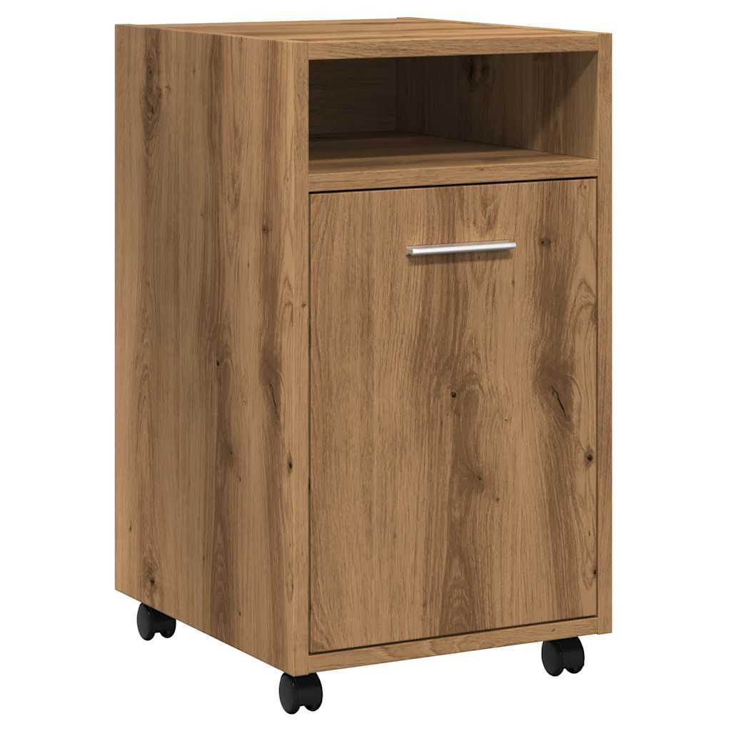 VidaXL Kast met wielen 33x38x60 cm bewerkt hout artisanaal eikenkleur
