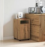 VidaXL Kast met wielen 33x38x60 cm bewerkt hout artisanaal eikenkleur
