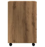 VidaXL Kast met wielen 33x38x60 cm bewerkt hout artisanaal eikenkleur