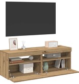 VidaXL Tv-meubels met LED 2 st bewerkt hout artisanaal eiken