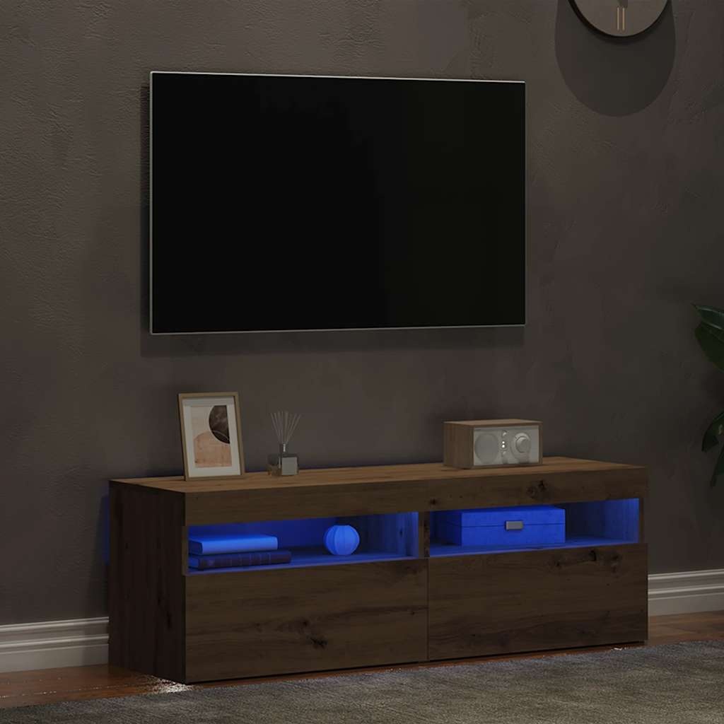 VidaXL Tv-meubels met LED 2 st bewerkt hout artisanaal eiken