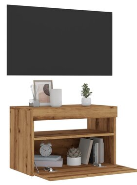 vidaXL Tv-meubel met LED 60x35x40 cm bewerkt hout artisanaal eiken